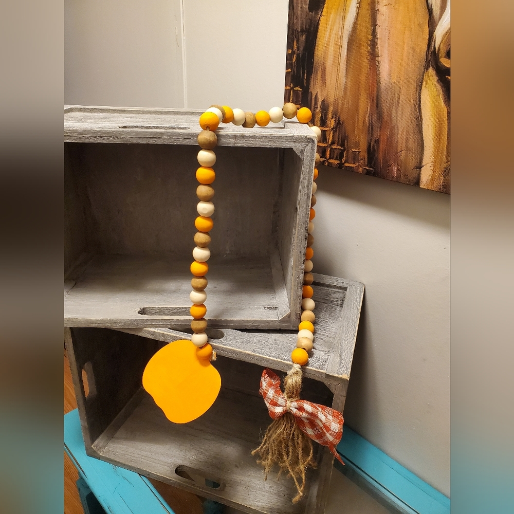 FALL WOODEN BEAD GARLAND
